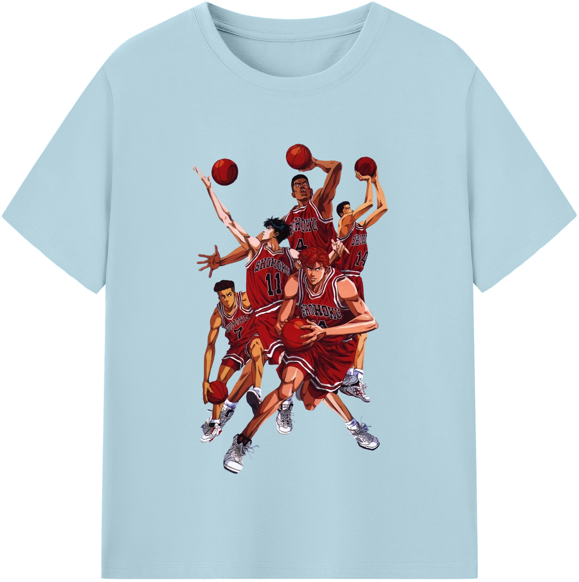SLAM DUNK／スラムダンク 綿100％半袖Tシャツ（フロントプリント）